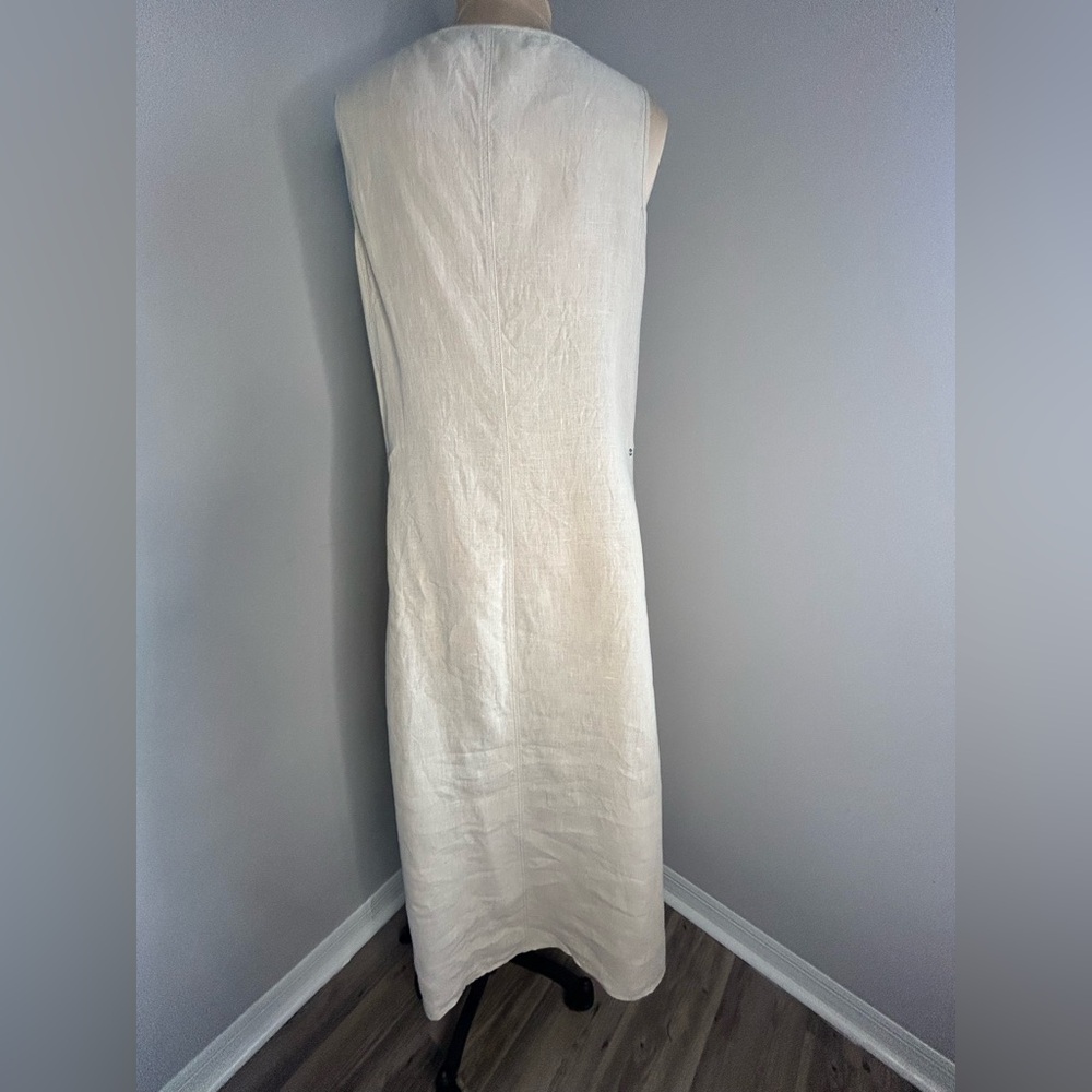 Claude Montana Blu - 100% Lenin Made in Italy-  Chic Breathable lenin Dress - Picture 3 of 9